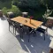Vrtni blagovaonski set od 9 elemenata (OhioTEAK antracit stol + Copenhagen stolice)