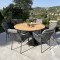 Vrtni blagovaonski set od 7 elemenata (Stirling TEAK antracit stol + Liverpool stolice)