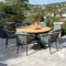 Vrtni blagovaonski set od 7 elemenata (Stirling TEAK antracit stol + Nice stolice)